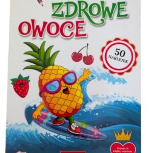 Kolorowanka z naklejkami. Zdrowe owoce.