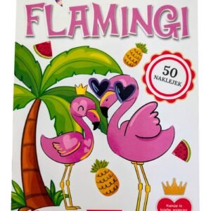 Kolorowanka z naklejkami. Flamingi.
