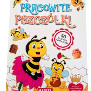 Kolorowanka z naklejkami z brokatem. Pracowite pszczółki.